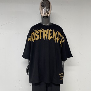 MT1801 T-shirt casual estiva streetwear in cotone 100% a nido d'ape a manica corta, tinta unita oversize, con <span class=keywords><strong>stampa</strong></span> <span class=keywords><strong>digitale</strong></span> - Product Image 2