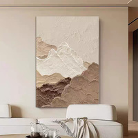 Usine directement hôtel projet œuvre Beige 3D Texture mur Art grand minimaliste abstrait neutre décor à la maison plâtre peinture