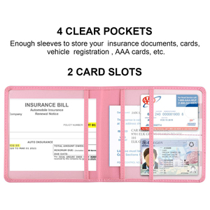 Accesorios para <span class=keywords><strong>Coche</strong></span>, Organizador para Guantera, Estuche para Cartera de Mujer, para Tarjetas, Licencia de Conducir, Registro del <span class=keywords><strong>Coche</strong></span> y <span class=keywords><strong>Seguro</strong></span> - Product Image 3