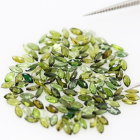 Tourmaline verte naturelle Oeil de cheval Pierre précieuse en vrac 4X2 Couleur vive Incrustation foncée Bracelet Collier Boucles d'oreilles Bague Ensemble