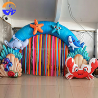 Arche gonflable sur le thème des dessins animés bleus avec souffleur électrique, taille personnalisée, en tissu Oxford, pour décoration de fête d'anniversaire, installation facile