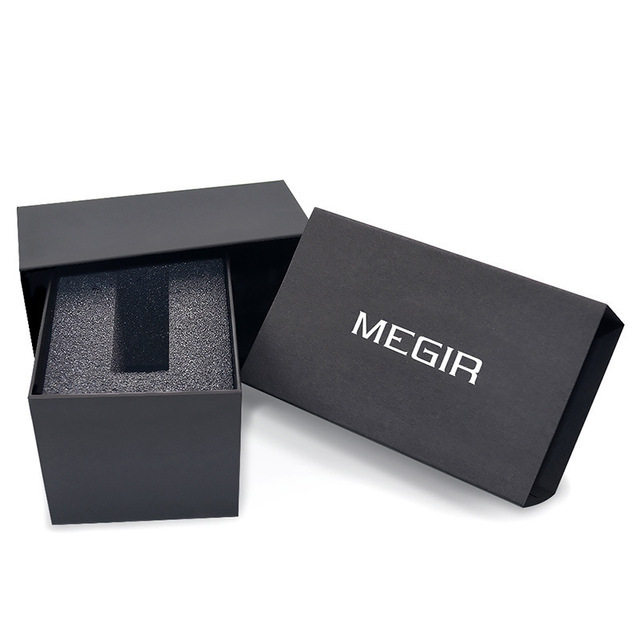 Megir Box Watch Rectangular Box Original Watches Paper Luxury Package Wristwatch Set