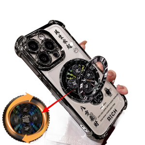 Support rotatif résistant au vent et à l'eau, adapté aux étuis de téléphone portable 16pro, 13 en silicone transparent, 15 électroplaqué, résistant aux chutes - Product Image 1