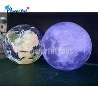 Ballons gonflables décoratifs éclairés par LED Soleil/Terre/Lune/Jupiter/Saturne/Uranus/Neptune/Mercure/Vénus/Mars Boules de bowling Planète