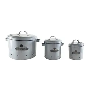 Aerating Tin Storage Holes with Metal Lid for Potato Onion Garlic Storage Containers