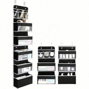 Premium Multi-layer 6-layer <b>Clear</b> Window Pocket Over the Door Hanging Storage Organizer with Metal Hooks - Product Image 4