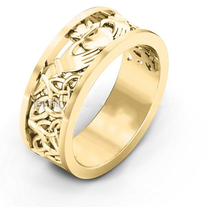 Anello unico 925 argento Sterling Celtic a tre colori anello di fidanzamento personalizzato per coppia - Product Image 1