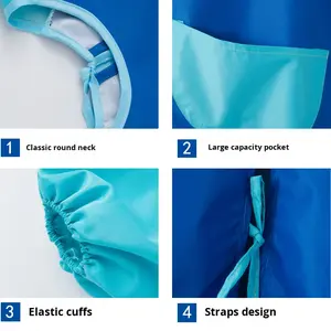 <span class=keywords><strong>Tablier</strong></span> de peinture imperméable pour enfants, <span class=keywords><strong>tablier</strong></span> de cuisine pour enfants plus âgés avec impression de logo, art DIY, manches longues, maternelle - Product Image 3