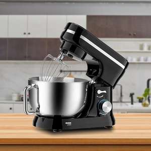 Robot pâtissier électrique 5L, design 3-en-1 avec bol relevable, bol mélangeur en acier inoxydable, 6 vitesses, pour pétrir la pâte et préparer les gâteaux - Product Image 1