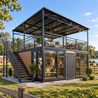 Conteneur modulaire extensible à double aile, taille personnalisable pour bureaux et logements sur sites de projets isolés