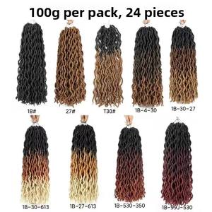 Peluca de fibra sintética de cabello <span class=keywords><strong>largo</strong></span> con rastas de ganchillo, estilo europeo, americano, africano, gitano, con doble trama a máquina y fibra de baja temperatura. - Product Image 2