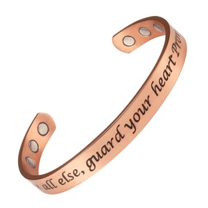 ปรับแม่เหล็กพระคัมภีร์คริสเตียนข้อพระคัมภีร์ศาสนาที่กำหนดเองกำไลทองแดง - Product Image 3