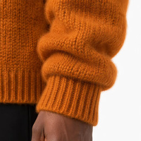Pull décontracté à col rond en mohair pour homme, couleur unie, coupe oversize, avec logo personnalisé sur le devant, respirant, manches classiques, vente en gros