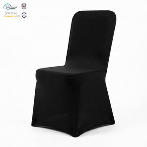 Funda de Silla Plegable de Spandex Roja y Negra de 250 g/m², Ajustable y Elástica para Eventos, Seminarios y Hoteles - Product Image 1