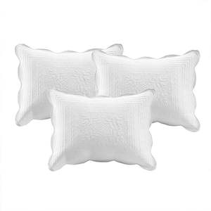 Ensemble de 6 housses de lit réversibles en tissu blanc matelassé, style simple pour la maison - Product Image 5