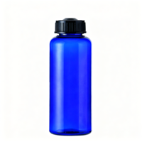 Bouteille de diffuseur d'arôme en plastique PET bleu clair avec bouchon noir 130ml