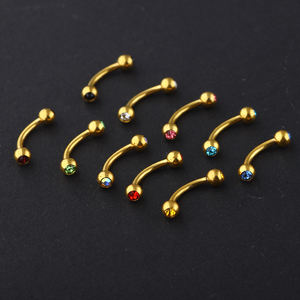 الذهب الحاجب ثقب 16 جرام الكرة الموز الحاجب الدائري Labret البارات هيبوالرجينيك الجراحية الصلب مجوهرات للجسم بالجملة رخيصة - Product Image 4