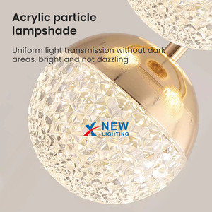 Lustre LED doré en forme de trèfle avec quatre boules de <span class=keywords><strong>cristal</strong></span> pour salon, salle à manger, chambre, îlot de cuisine, hôtel, villa, luminaire de plafond - Product Image 4