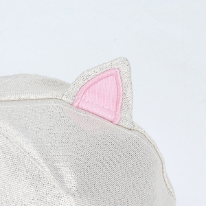 Gorra de Béisbol Infantil de 5 Paneles con Bordado Rosa Plateado Brillante, Gorra Deportiva con Orejas, Protección Solar para Niñas - Product Image 4