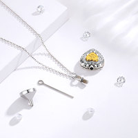 Merryshine Collier Pendentif Urne Cendres Patte de Chat en Argent Sterling 925, Zircon Cœur Tendance pour Amoureux d'Animaux et Occasions Spéciales