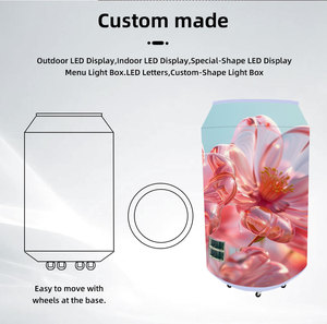 Tùy chỉnh kích thước đặc biệt đồ uống có thể dẫn hiển thị với đầy đủ màu sắc linh hoạt Màn hình <span class=keywords><strong>LED</strong></span> kỹ thuật số biển cho bia quảng cáo - Product Image 4