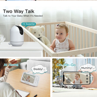 Babyphone intelligent avec écran HD de 5 pouces, prise en charge du Wi-Fi et du réseau sans fil 2,4 G, application pour téléphone portable, moniteur vidéo pour bébé sans fil Tuya avec caméra