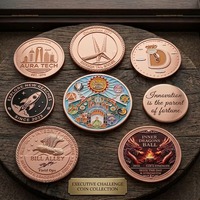 Pièces de monnaie personnalisées gravées par le fabricant, estampage exquis brillant, pièce de monnaie en cuivre pur .999 de 1 once, matrices d'estampage 2D 3D, jetons et pièces de monnaie pour cadeau