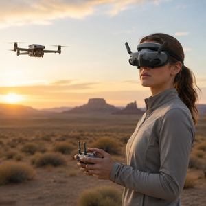 แว่นตา DJI Goggles 3 สำหรับดูภาพทางอากาศ FPV ชุดหูฟังโดรนสำหรับการฝึกควบคุมการบิน การตรวจสอบวิดีโอ และการตั้งค่าชุดอุปกรณ์ - Product Image 1