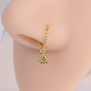 Anneaux de nez pendants de Noël en forme de L, cloche de Père Noël, flocon de neige, bijoux de piercing pour femmes et filles - Product Image 2