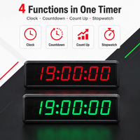 Jam Dinding LED Digital 1,8 Inci Merah Hijau OEM Multifungsi Penghitung Mundur Penghitung Naik Stopwatch Elektrik Dengan Remote