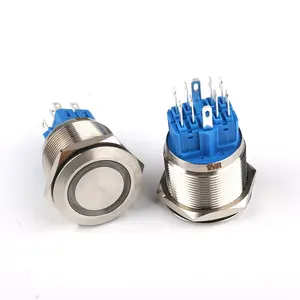 12/16/19mm 12V 220V 20A Round Locking Light ON OFF Led Stainless Steel Momentary Latching Metal Push Button Switch