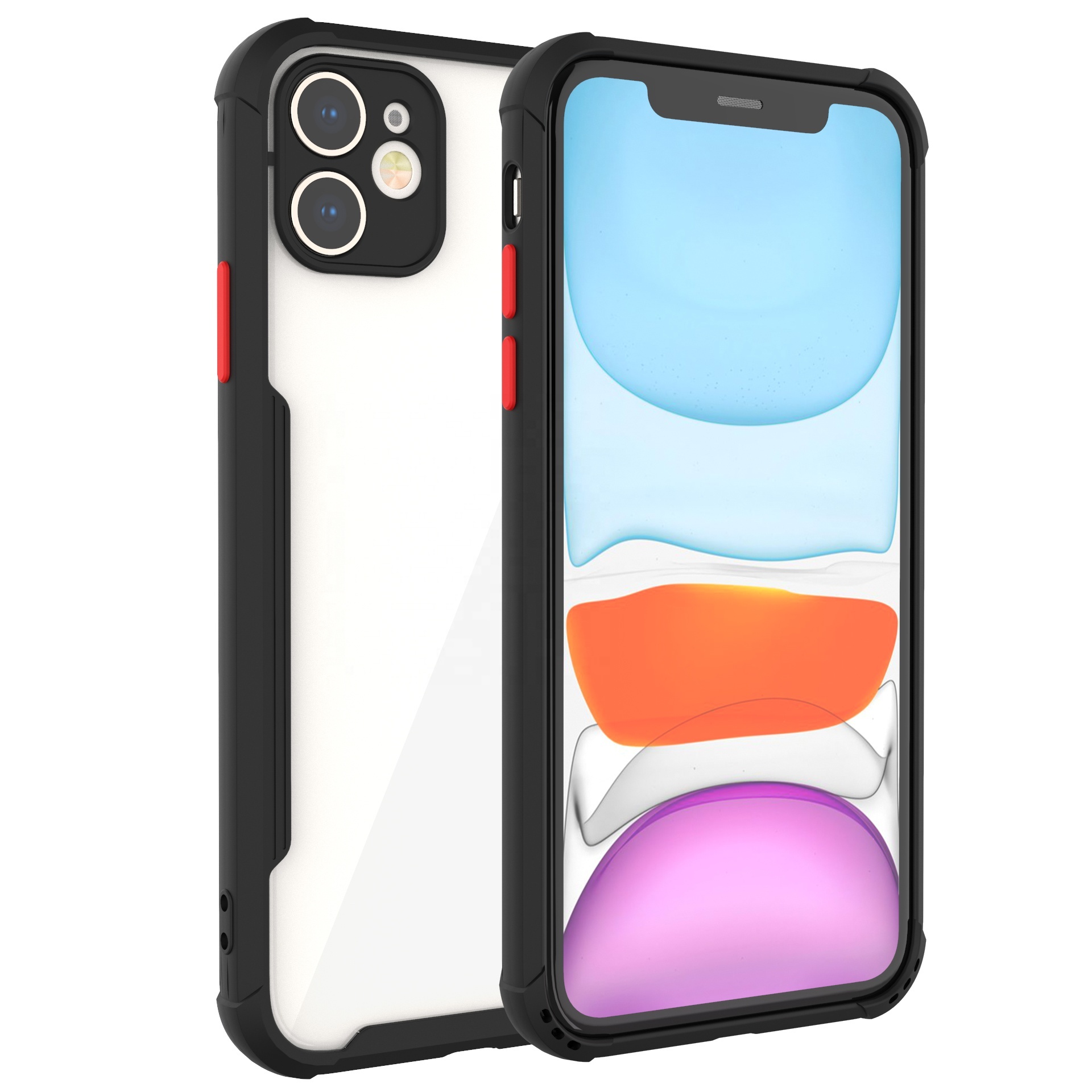 2 In 1 Acrylic Crystal Transparent Detachable Tpu Acrylic Shockproof Cell Phone Case For Iphone 11 Pro Max
