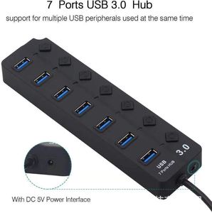 Chất Lượng Cao 7 Trong 1USB C Hub Loại C Đầu Đọc Thẻ USB Một Để USB 3.0 Docking Station Với Điện Sạc 5Gbps Truyền Dữ Liệu Cho PC - Product Image 4