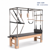 Machine de réformateur de Pilates en bois de chêne trois en  durable pour l'entraînement en studio gymnastique professionnelle