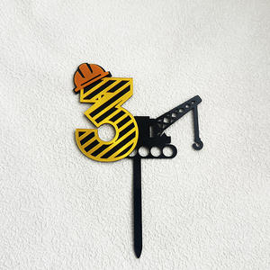 Offre Spéciale enfant fête d'anniversaire gâteau décoration cuire Cupcake Topper <span class=keywords><strong>1</strong></span>-9 numéro gâteau Topper garçon anniversaire gâteau Topper - Product Image 4