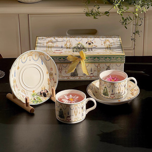 New Product Nutcracker Teapot and Cup Saucer Set Ceramic Coffee and Tea Sets Christmas Gift Set - Product Image 4