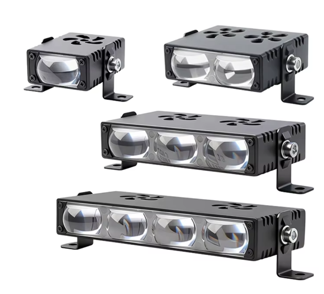 Car LED Grille Light Rectangular Front Light 1Led/2Led/3Led/4 Yellow and White Dual Color Light for Car Motorcycle