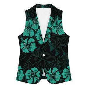Chaleco de traje personalizado para <span class=keywords><strong>mujer</strong></span>, chaleco con estampado Tribal polinesio, chaleco sin mangas con cuello vuelto a la moda para <span class=keywords><strong>mujer</strong></span> - Product Image 3