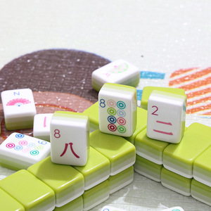 "Portable Mini Grass Green Spliced Acrylic American <b>Mahjong</b> <b>Set</b> for Travel Leisure" - Product Image 4