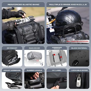 Muestra Gratuita de Alforjas Impermeables de Nailon 600D para Hombre, Bolsa de Asiento para Motocicleta de 50L, Bolsa de Viaje, Bolsa Trasera para Motocicleta - Product Image 2