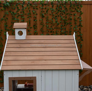 Casita de juegos de madera estilo rústico, tienda de juegos al aire libre para niños con mostrador, buzón y chimenea encantadora para jugar en el jardín - Product Image 6