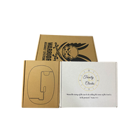Boîte en carton ondulé pliable avec logo personnalisé, petite taille, matériaux recyclés