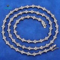 Chaîne Tennis Personnalisée avec Logo Avion, Plaqué Or 18K, Argent Sterling 925 Massif, Moissanite VVS Taille Émeraude Sertie Griffe, Style Hip-Hop pour Homme