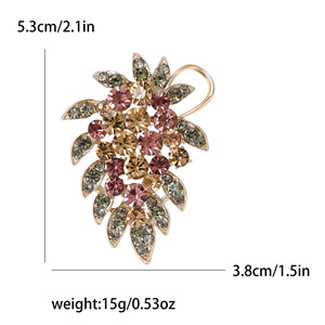 Rhinestone Flower <b>Brooches</b> Women Customized Luxury Fashionable Large Classic Vintage Elegant Alloy Gold Plated Wedding - Product Image 1