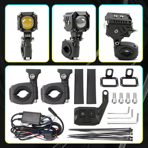 <span class=keywords><strong>Lampe</strong></span> auxiliaire <span class=keywords><strong>LED</strong></span> pour moto 70W, blanc jaune, faisceau haut et bas, éclairage de conduite avec télécommande, kit de montage pour voiture, camion, jeep, VTT - Product Image 5