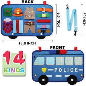 Qualità affidabile in età prescolare attività sensoriale bordo auto della polizia sentito occupato bordo Montessori giocattoli per <span class=keywords><strong>1</strong></span> 2 3 4 anni ragazzo ragazza regalo - Product Image 4