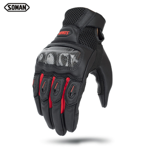Guanti da <span class=keywords><strong>Moto</strong></span> SOMAN MG21 Traspiranti Antiurto con Copertura in Fibra di Carbonio e Vera Pelle di Pecora per <span class=keywords><strong>Moto</strong></span> Touring Tutte le Stagioni - Product Image 1