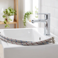 Raccord flexible moderne en acier inoxydable 304 pour robinet d'évier de cuisine, alimentation en eau froide et chaude, tuyau tressé pour salle de bain