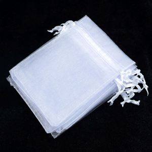 Pochettes à bijoux en organza recyclables avec cordon de serrage pour l'emballage de cravates, ceintures, accessoires pour cheveux pour mariage, fête ou Noël - Product Image 6