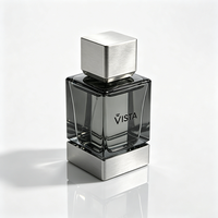 Flacons de parfum carrés transparents givrés de luxe avec couvercle magnétique personnalisé, 30 ml, 50 ml, 100 ml, avec vaporisateurs à pompe et boîtes d'emballage